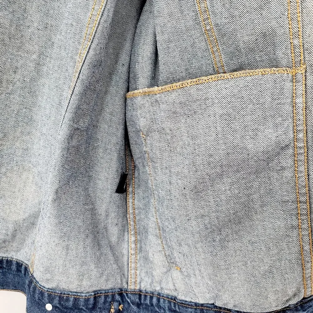 Eighty Eight Blue Jean 420 Don't Trip Stay Trippy Trucker Jacket Men's Size L